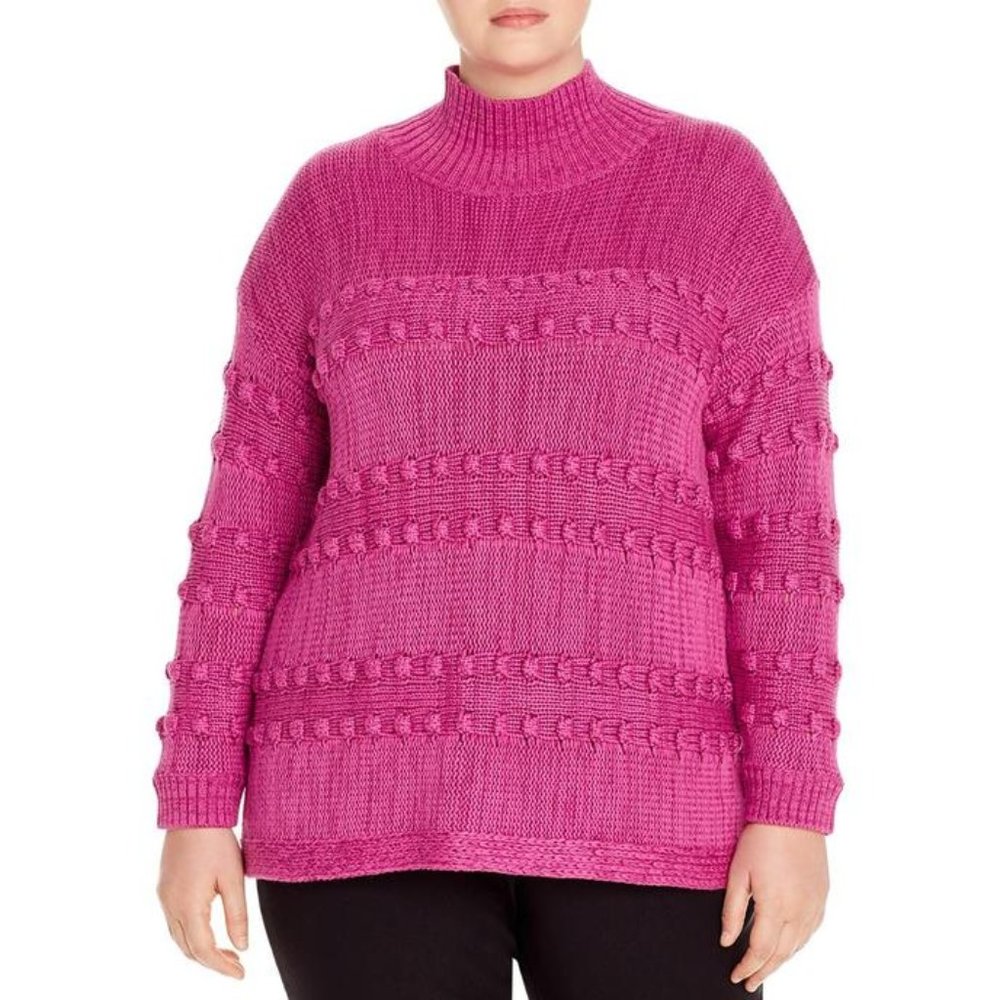 NIC + ZOE PLUS ADORE A BALL TEXTURED PULLOVER MOCK TURTLENECK SWEATER - Picture 1 of 9